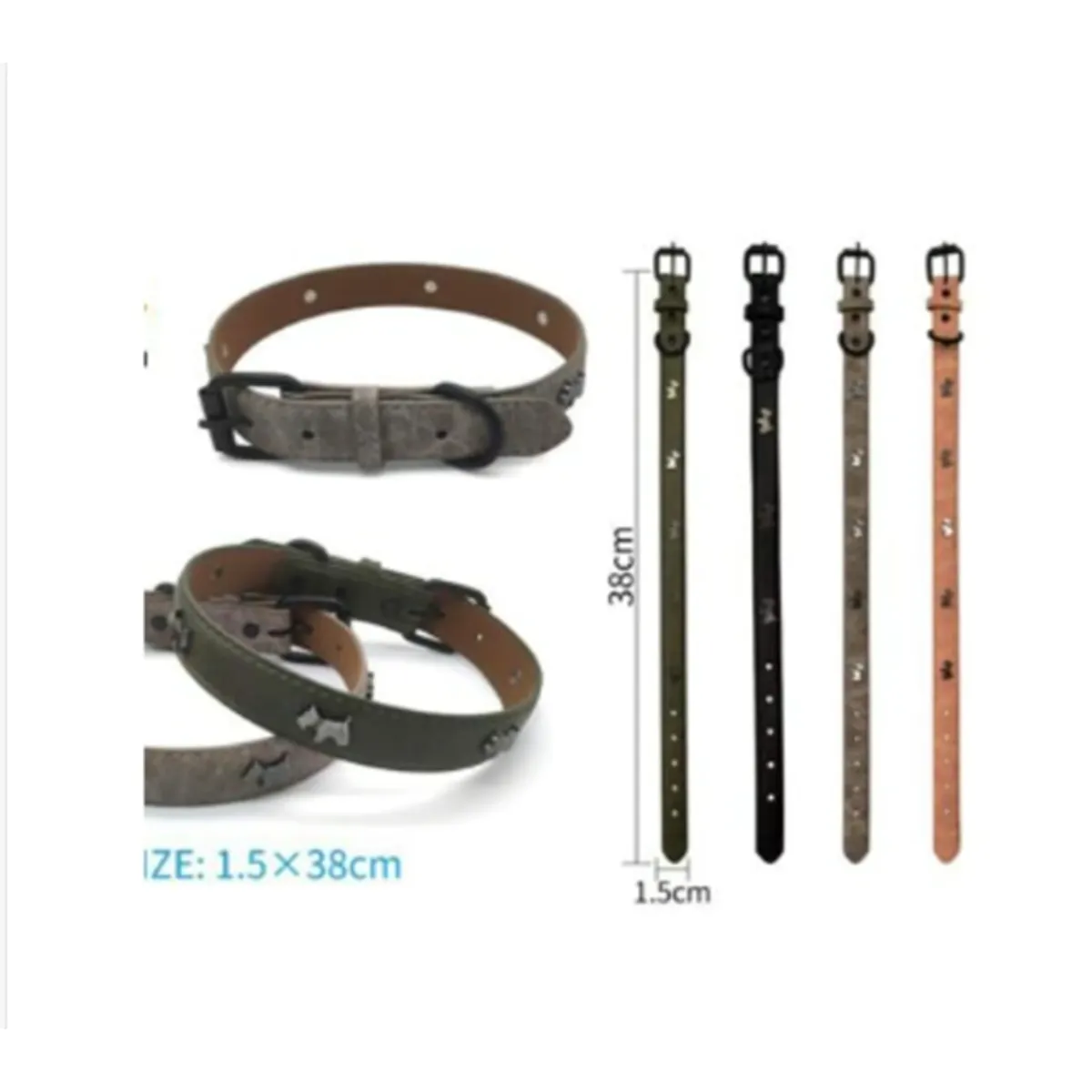 GENERICO - Collar Para Perro Color Negro Con Diseño 38cm