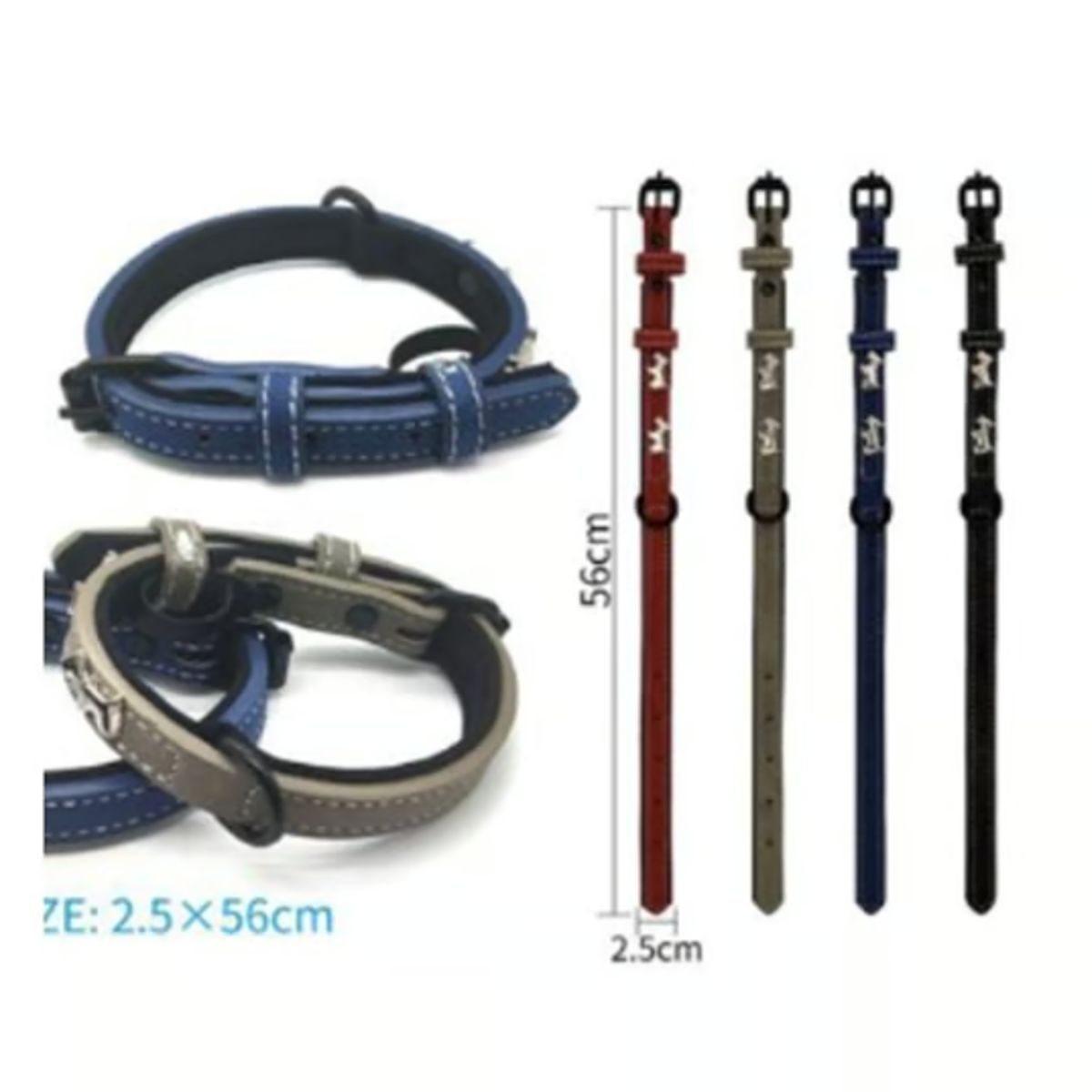 GENERICO - Collar Para Perro Color NegroCon Diseño 56cm