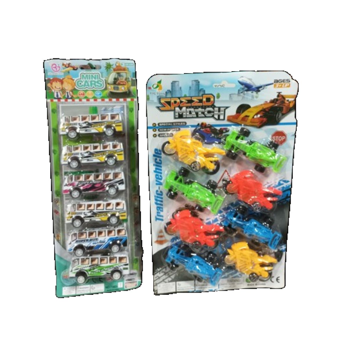 GENERICO - Juguete 2 sets mini autos y buses