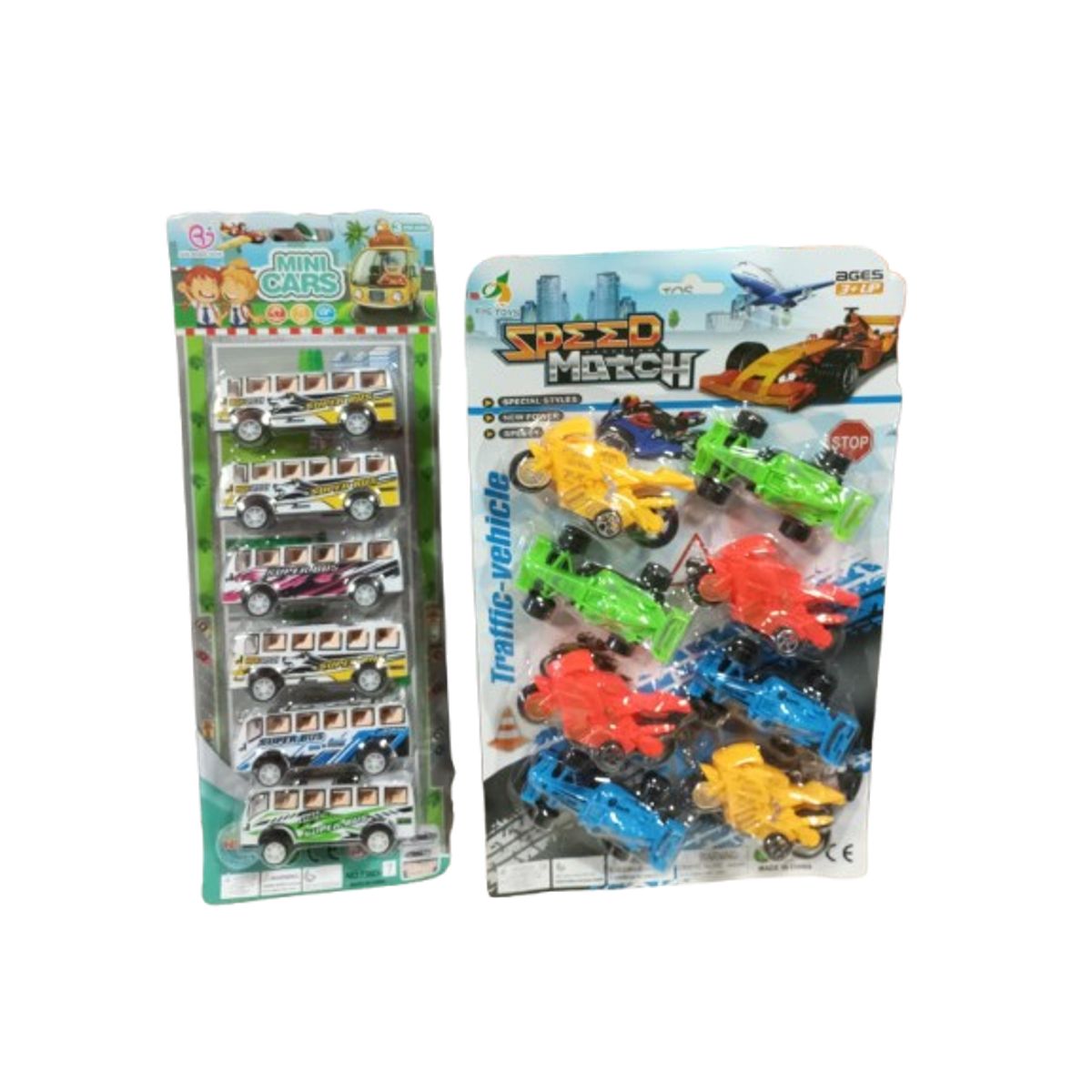 GENERICO - Juguete 2 sets mini autos y buses