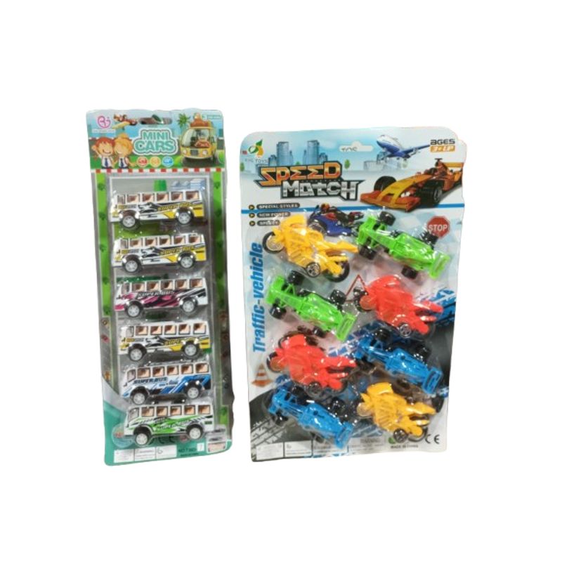 GENERICO - Juguete 2 sets mini autos y buses