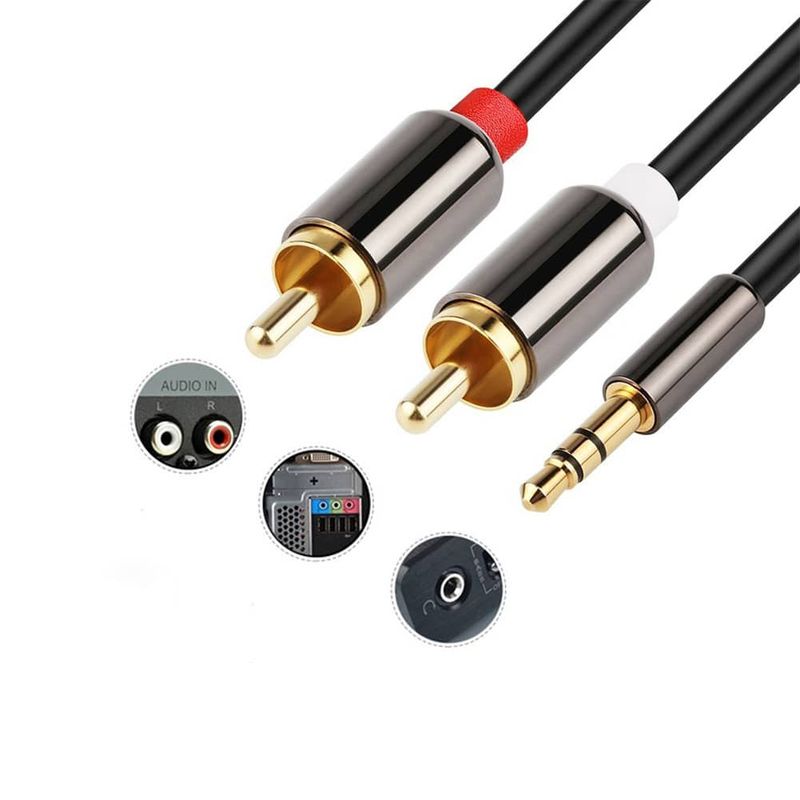 GENERICO - Cable De Audio Plug 3.5mm A 2 Rca 1 Metro