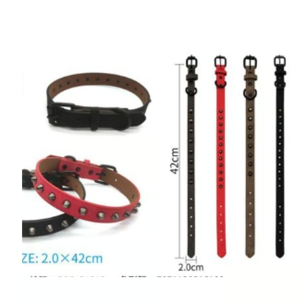 GENERICO - Collar Para Perro Color Rojo Con Diseño 42cm