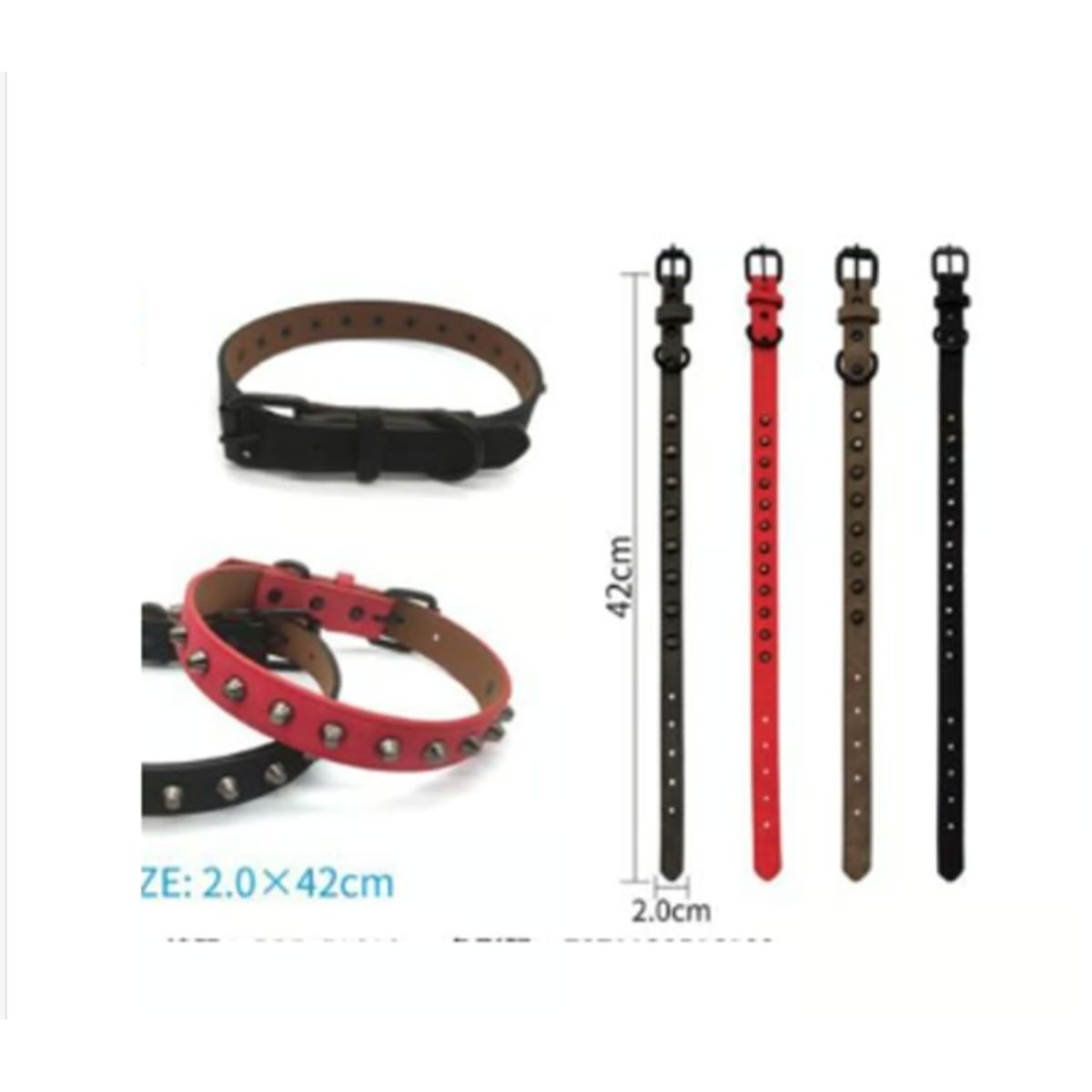 GENERICO - Collar Para Perro Color Rojo Con Diseño 42cm