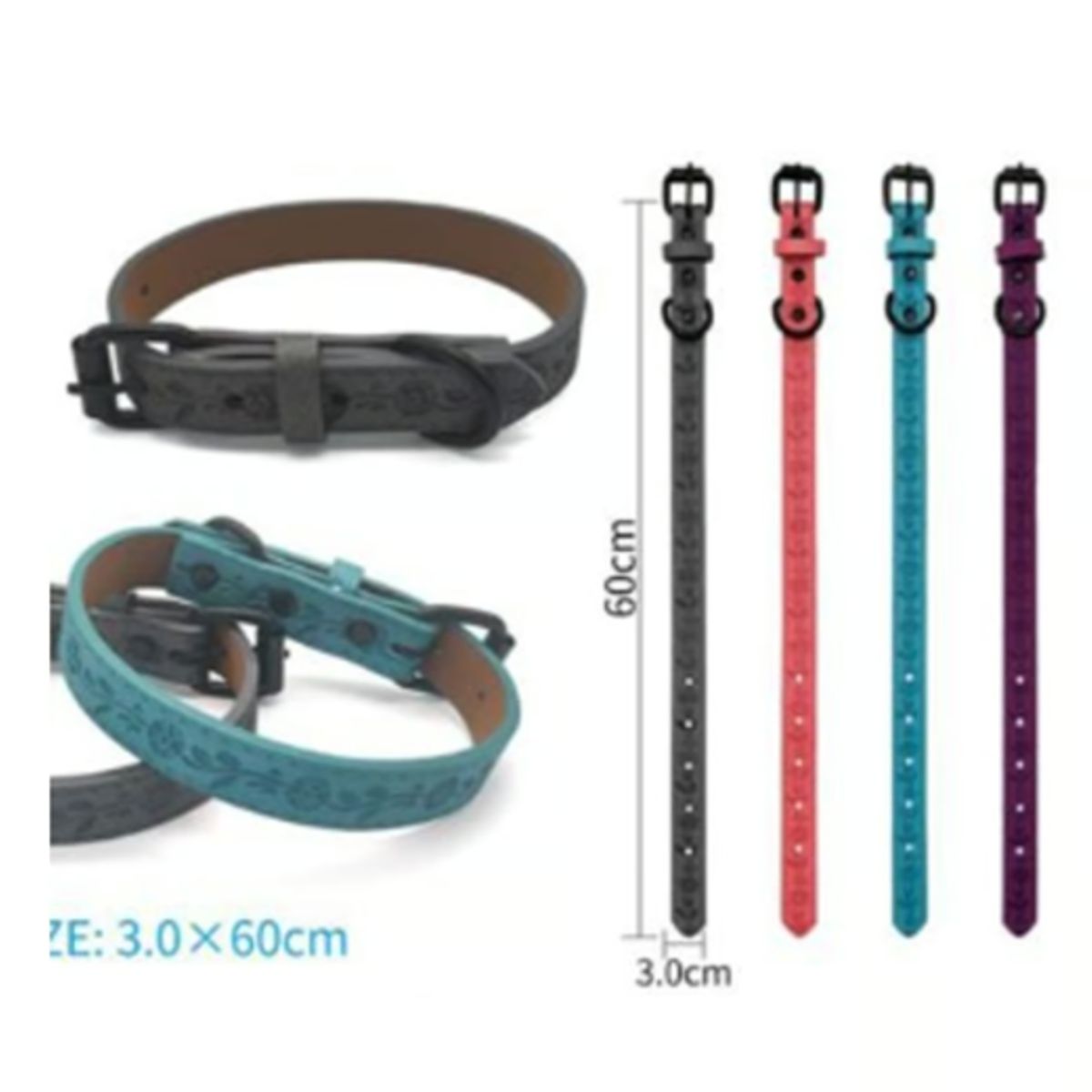 GENERICO - Collar Para Perro Color Morado Con Diseño 60cm