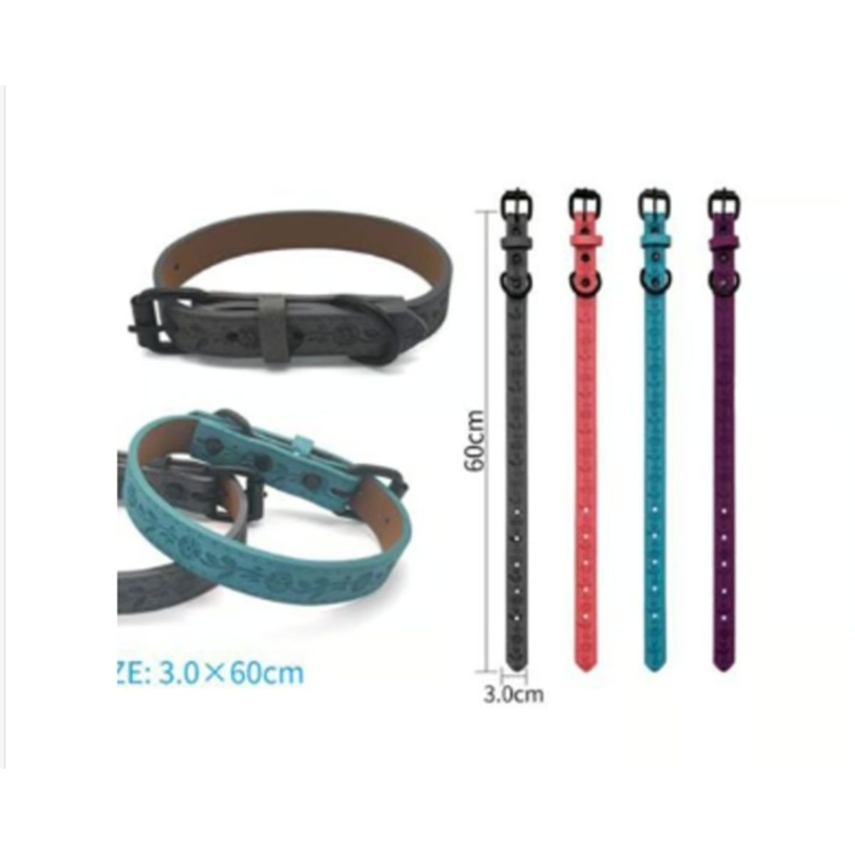 GENERICO - Collar Para Perro Color Morado Con Diseño 60cm