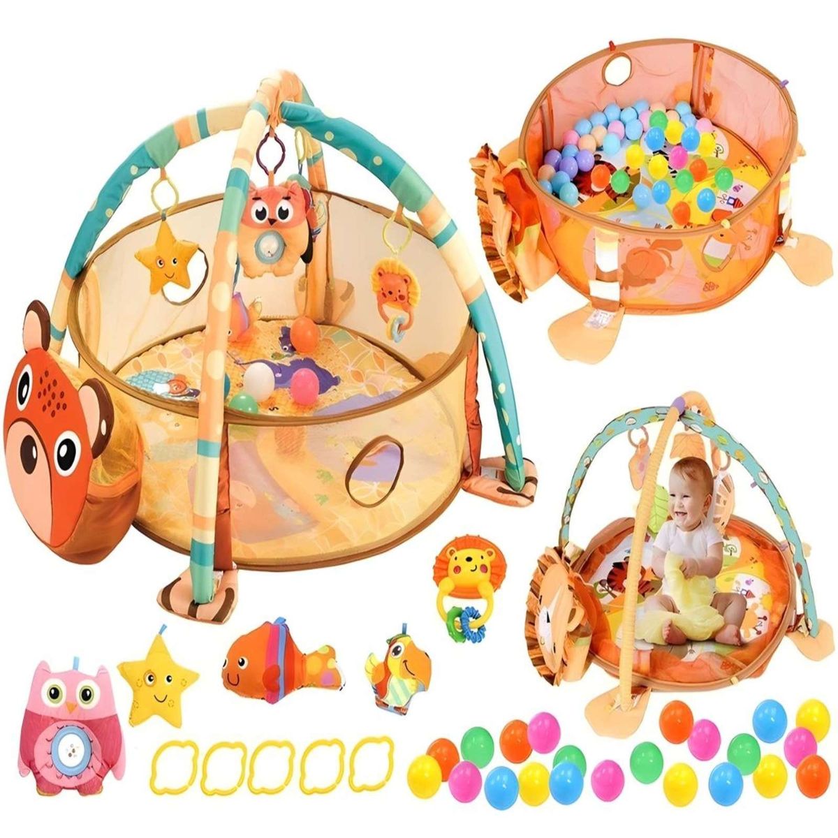 GENERICO - Gimnasio Tapete Y Corral Juguete Para Bebe Con 20 Pelotas