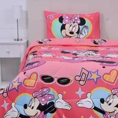 MASHINI - Plumón Infantil Reversible 1.5 Plaza Diseño Minnie Mouse Fucsia