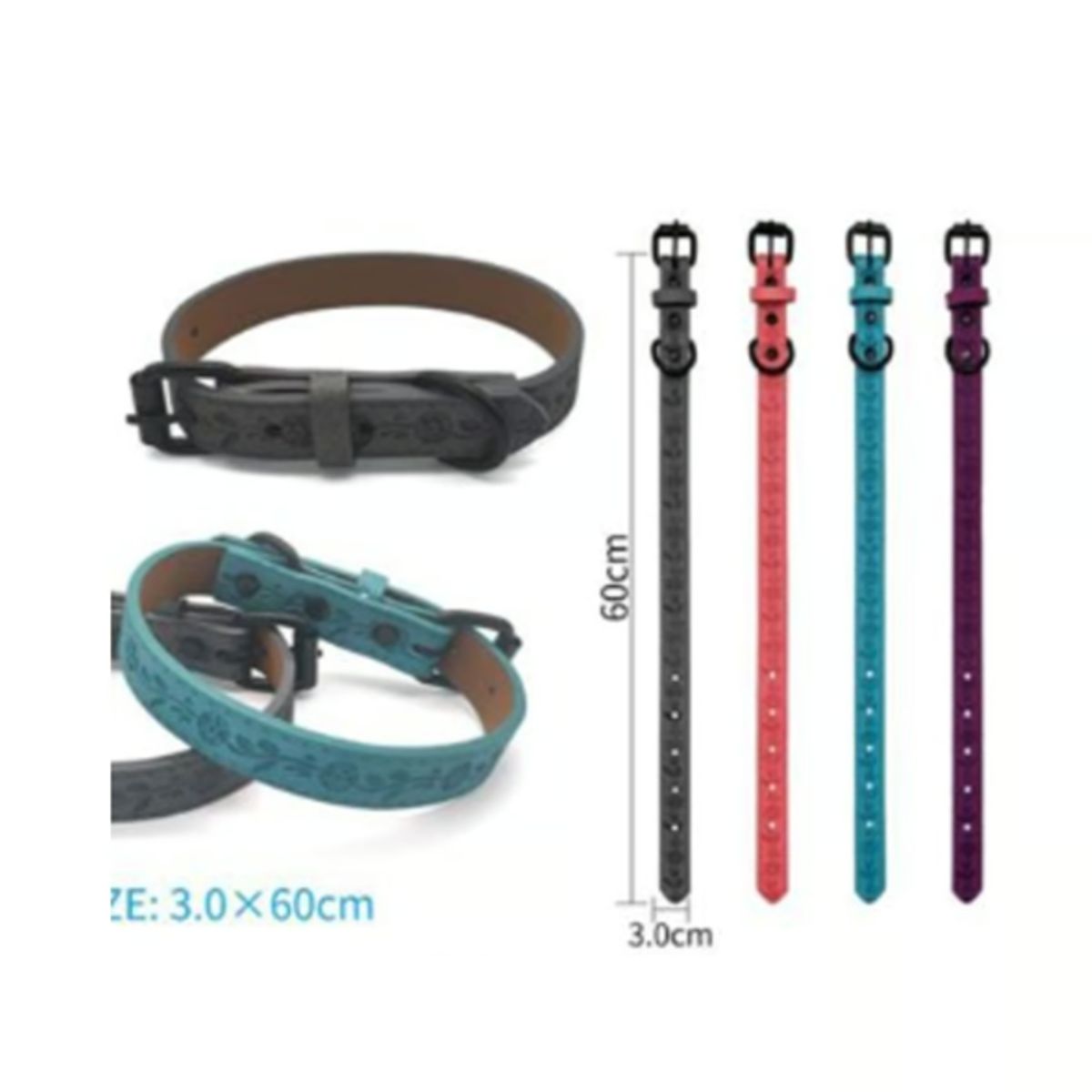 GENERICO - Collar Para Perro Color Azul Con Diseño 60cm