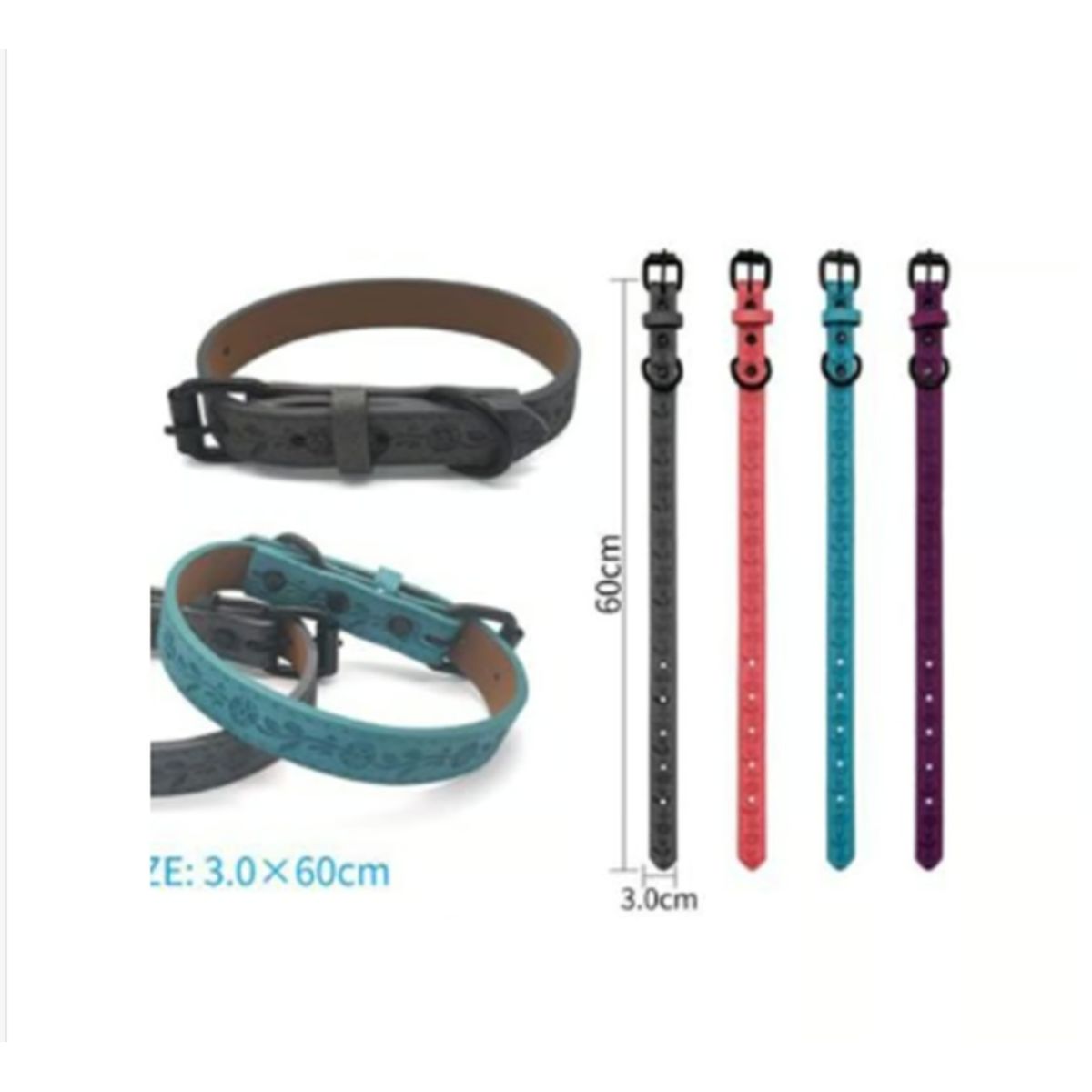 GENERICO - Collar Para Perro Color Azul Con Diseño 60cm