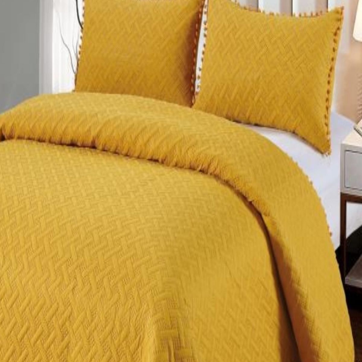 GENERICO - Cubrecama De Verano Con Pompones - Estilo Fresco y Elegante 15P  L7