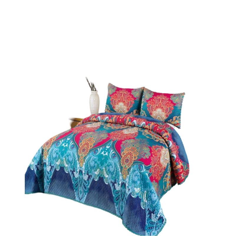 GENERICO - Cubrecama Ligero De Verano Con Pompones - Elegancia Ideal 2P D7
