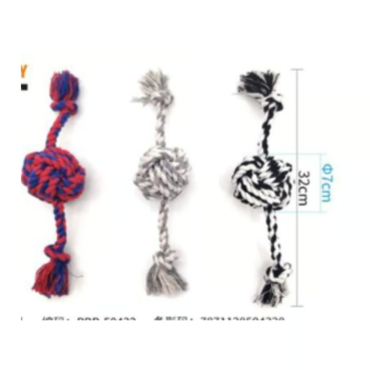 GENERICO - Juguete Para Perros Con Nudo Colores 32cm