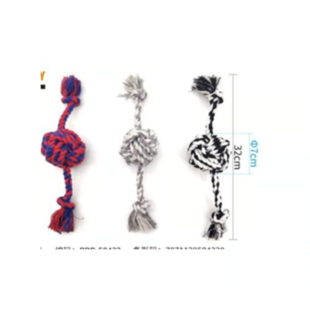 GENERICO - Juguete Para Perros Con Nudo Colores 32cm