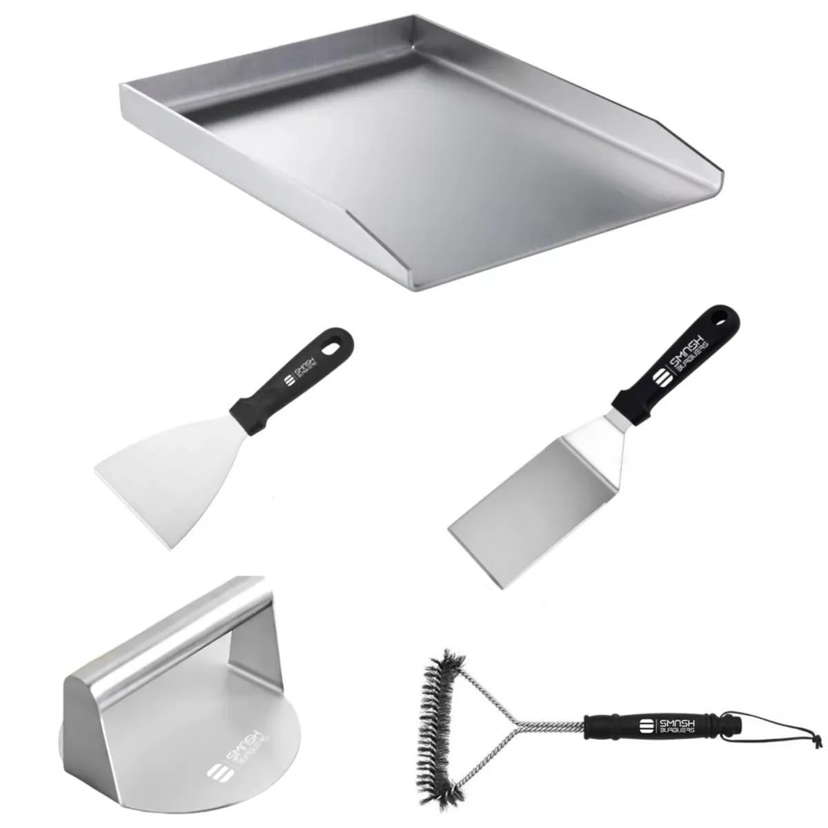 FUN AT HOME LO DIVERTIDO DE ESTAR EN CASA - Kit Completo Parrilla Plancha + Prensa + Espatulas + Cepillo