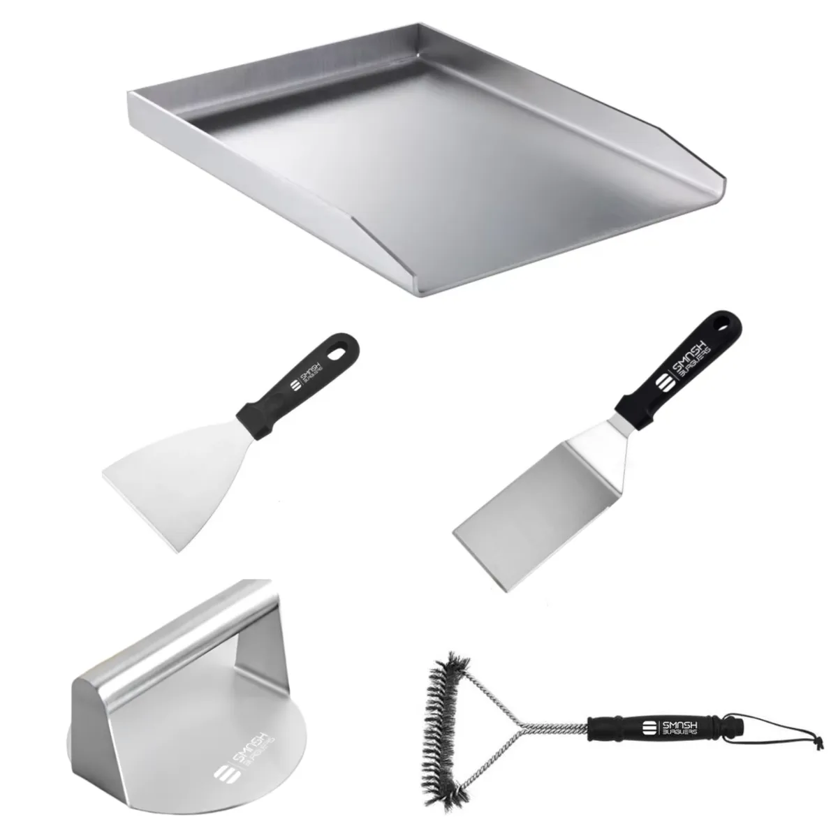 FUN AT HOME LO DIVERTIDO DE ESTAR EN CASA - Kit Completo Parrilla Plancha + Prensa + Espatulas + Cepillo