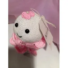 GENERICO - Amigurumi de Pulpito Blanco con Detalles Rosados