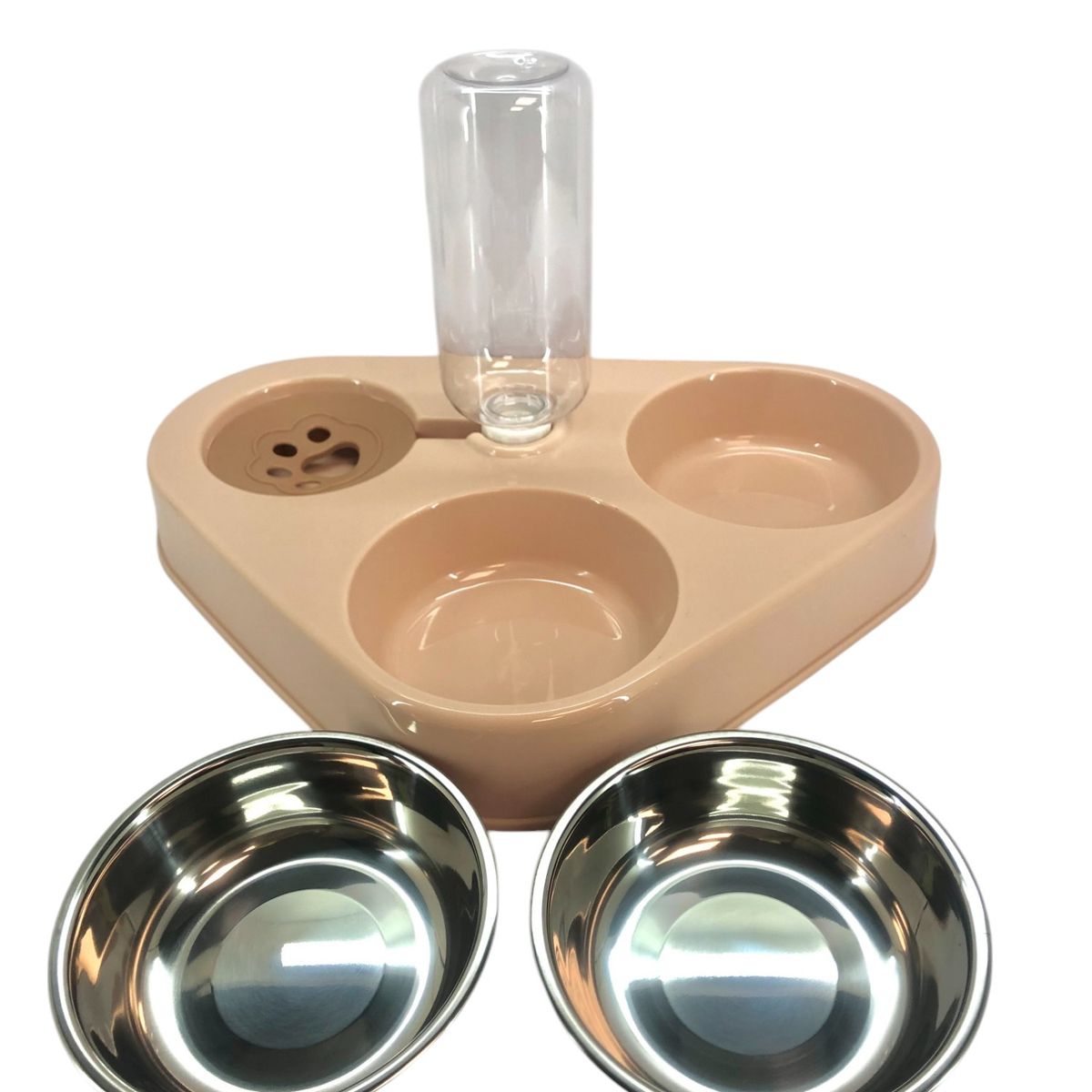 GENERICO - Plato Alimentador rosa Para Mascotas Con Contenedor De Agua