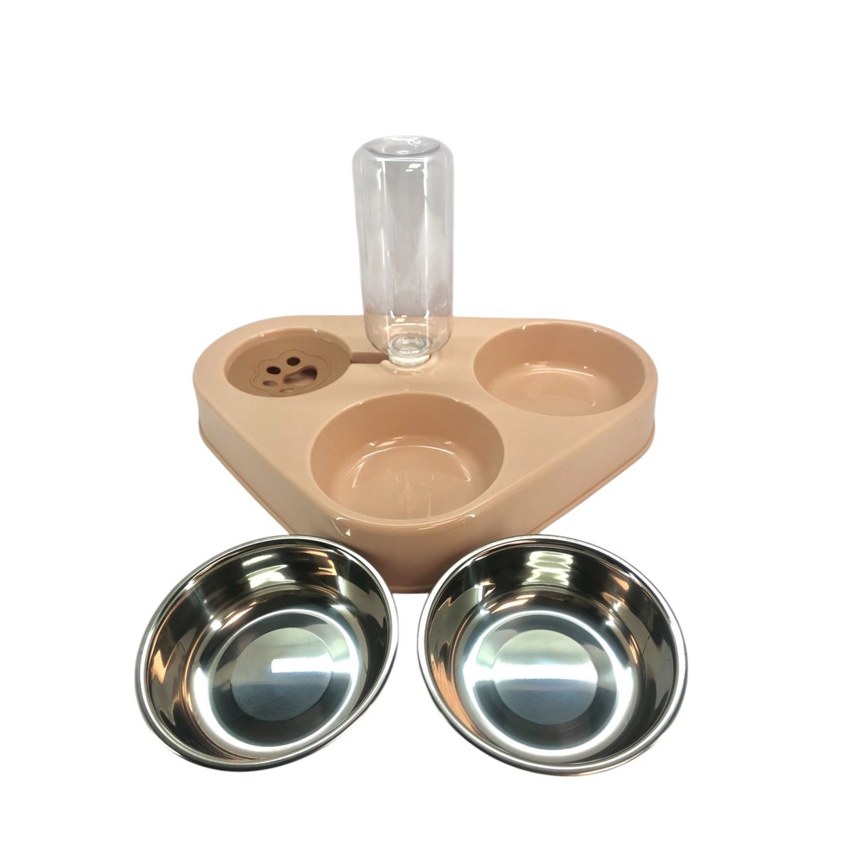 GENERICO - Plato Alimentador rosa Para Mascotas Con Contenedor De Agua