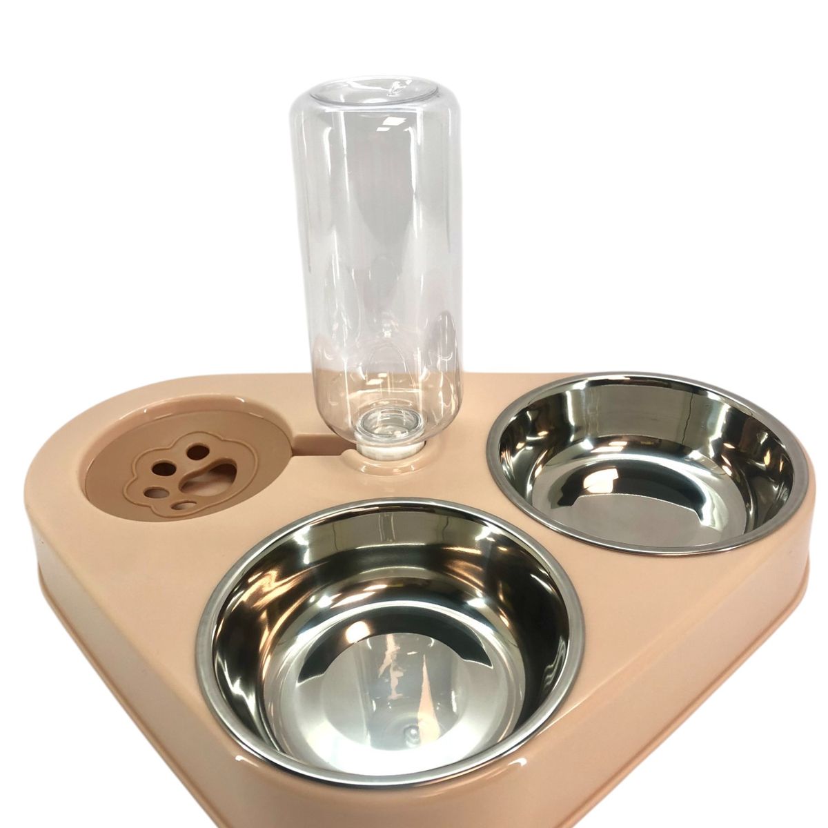 GENERICO - Plato Alimentador rosa Para Mascotas Con Contenedor De Agua