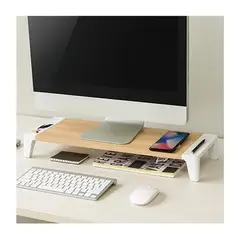 MACROTEL - Soporte Monitor Elevador con Cargador Inalámbrico QI
