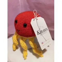 GENERICO - Amigurumi de Pulpo Rojo y Amarillo Tejido a Mano