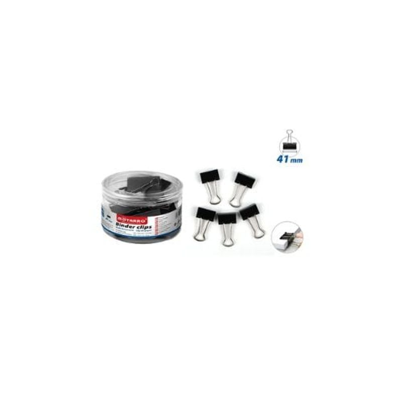 GENERICO - Apretador Doble Clip Negro 41 Mm 24 Pcs