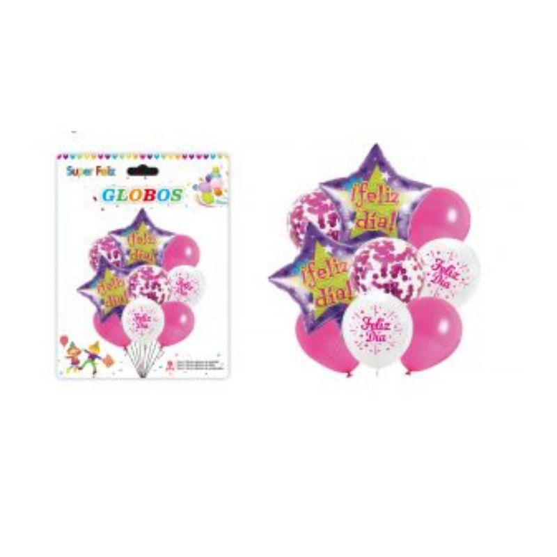 GENERICO - GLOBOS FELIZ DIA 9 PCS