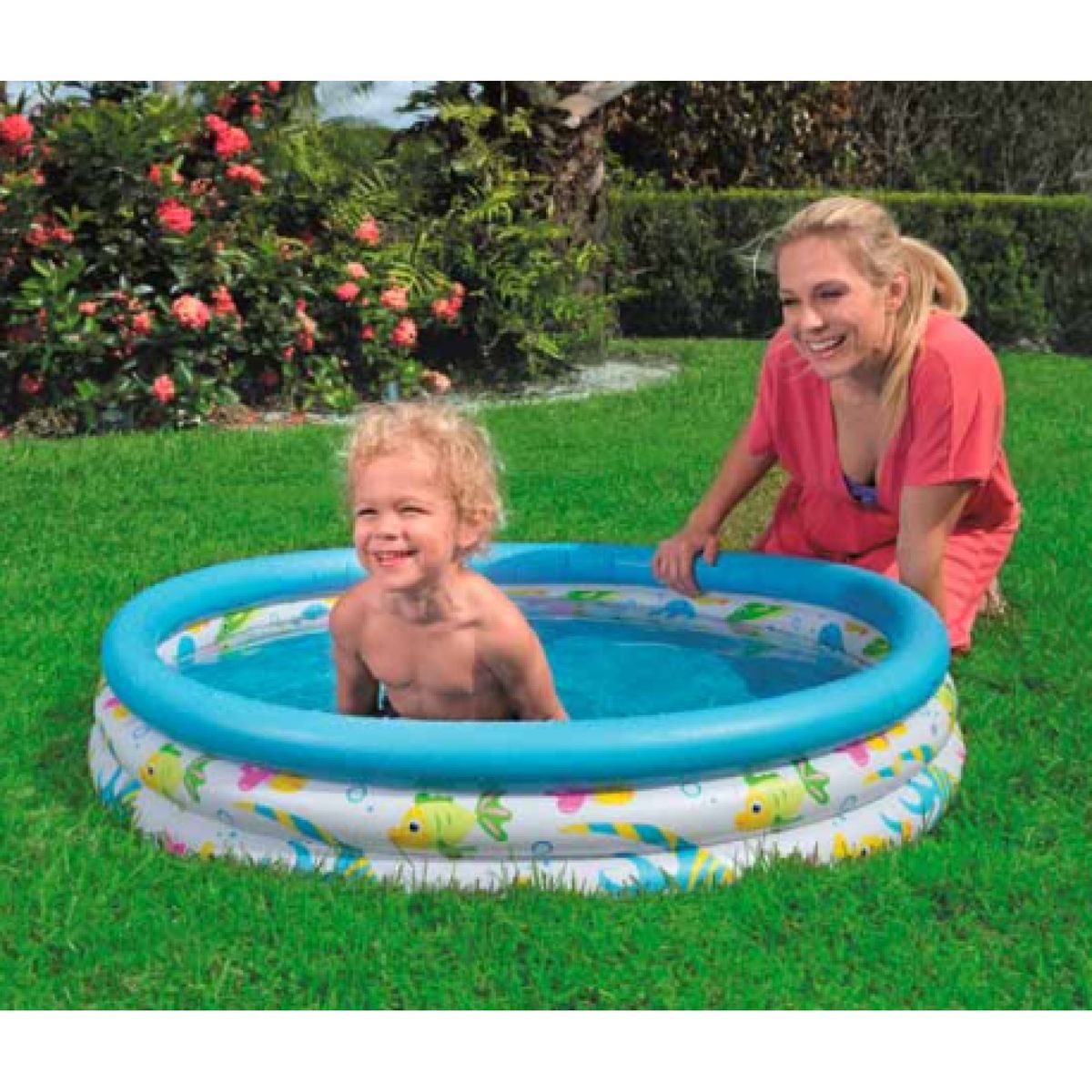 BESTWAY - Piscina Inflable Redonda niños Marino 102cm Bestway