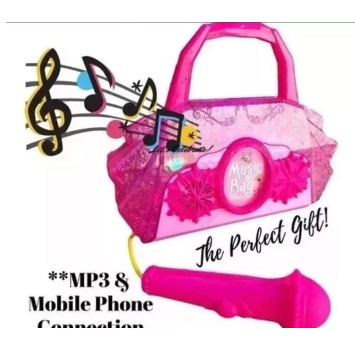 GENERICO - Set Cartera Micrófono Juguete Mp3 Luces y Musica