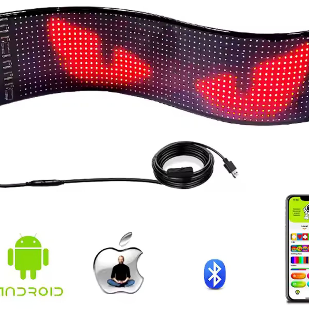 GENERICO - Letrero Led Programable Flexible 59x12 cms