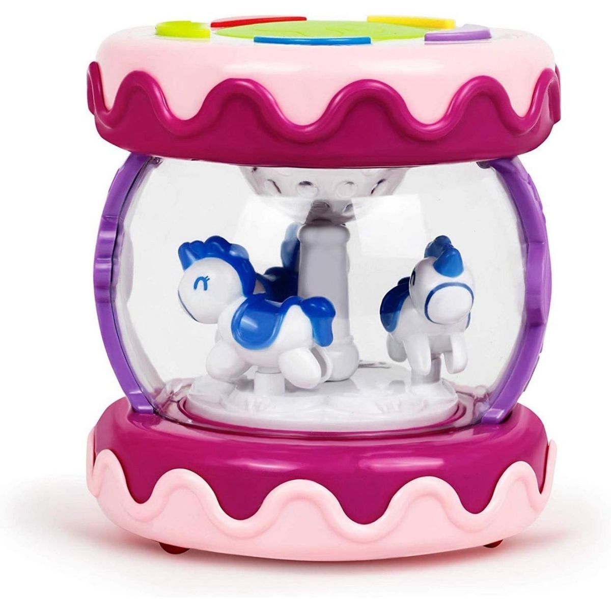 GENERICO - Tambor de juguete musical interactivo con luz y sonido Rosa