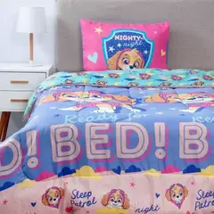 MASHINI - Cobertor Plumón Cubrecama Reversible 1.5 Plaza Diseño Paw patrol 03