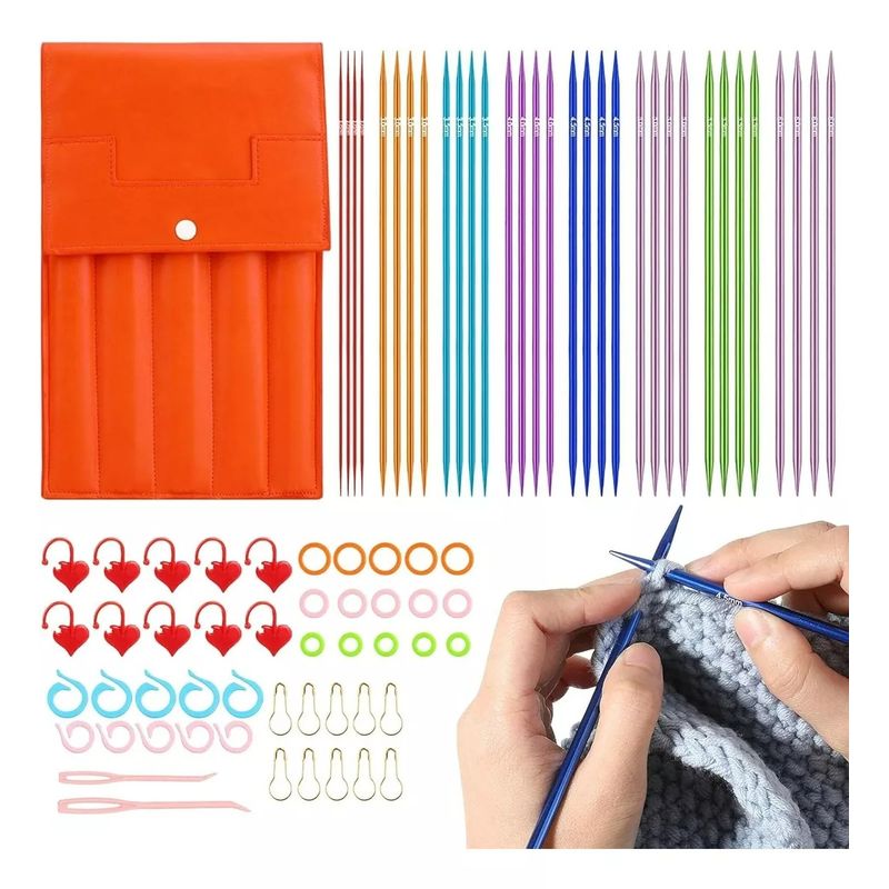 GENERICO - Set De Palillos Calcetin Doble Punta Funda Y Accesorios N