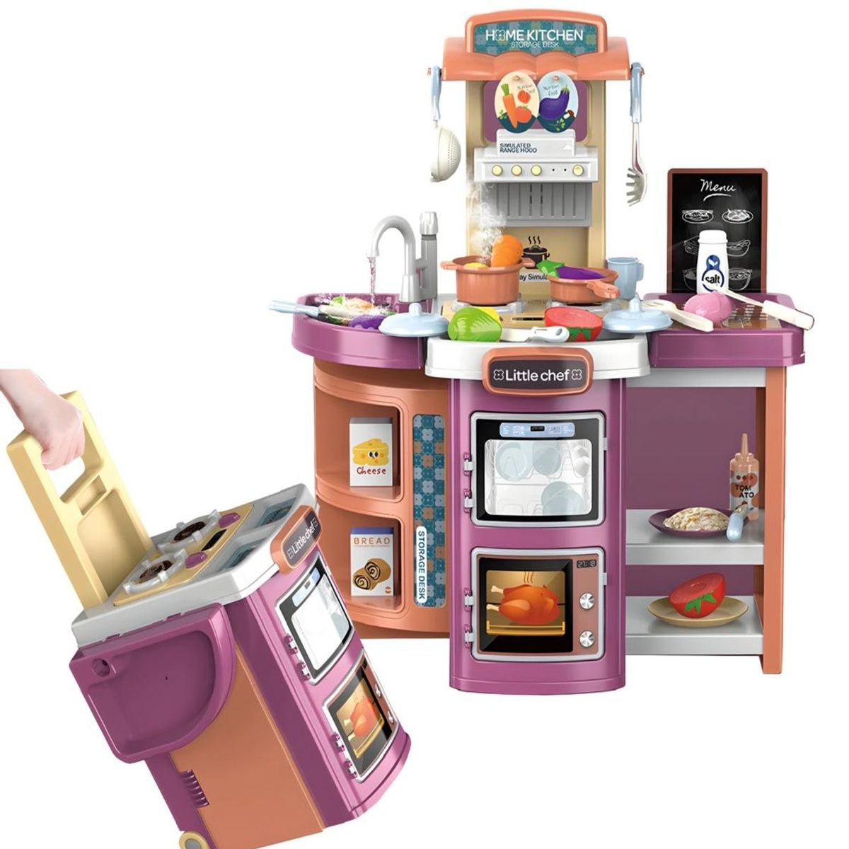 GENERICO - JUGUETE MALETA DE COCINA 2 EN 1 CON ACCESORIOS