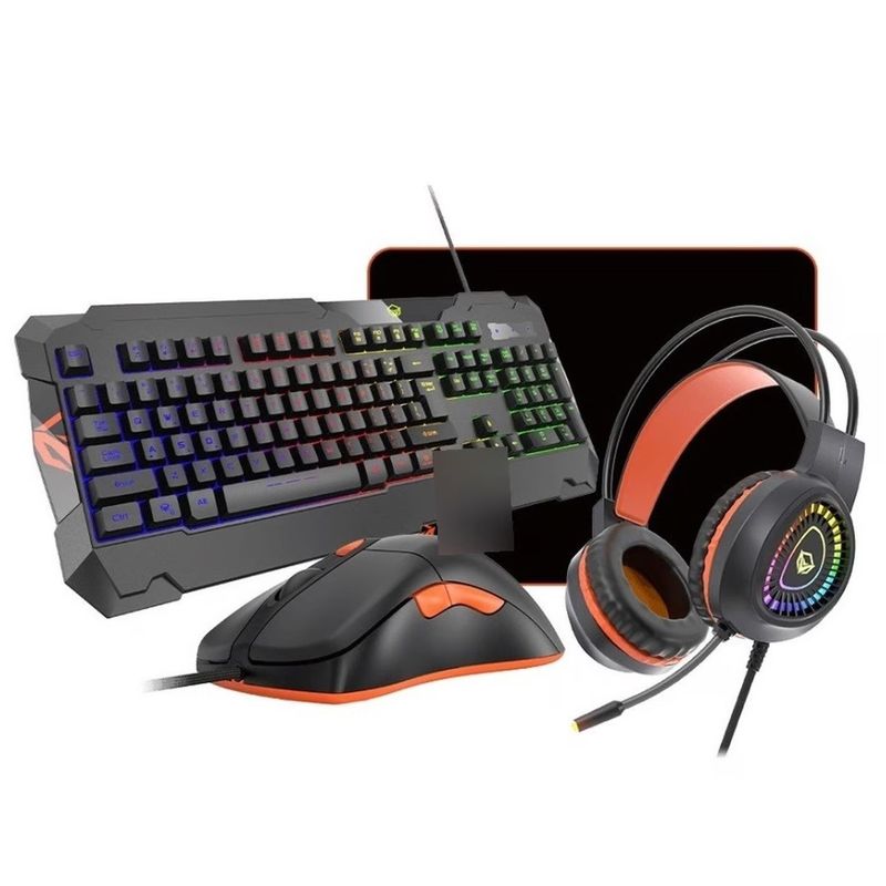 MEETION - Kit Gamer 4 en 1 Meetion MT-C505, Audífonos Teclado, Mouse y Pad Mouse