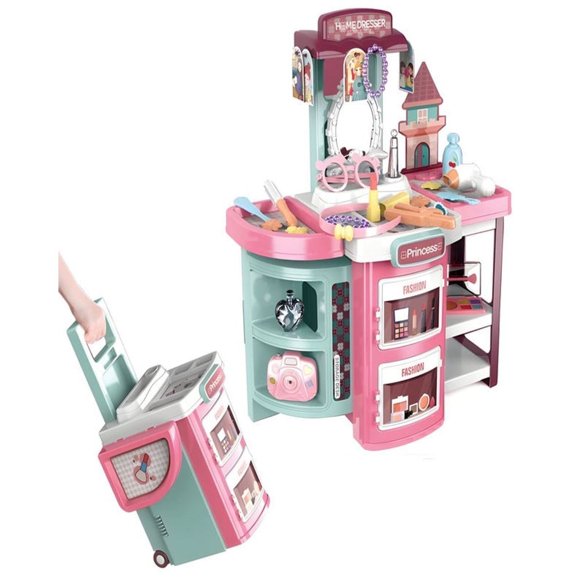 GENERICO - JUGUETE MALETA DE BELLEZA 2 EN 1 CON ACCESORIOS NIÑA