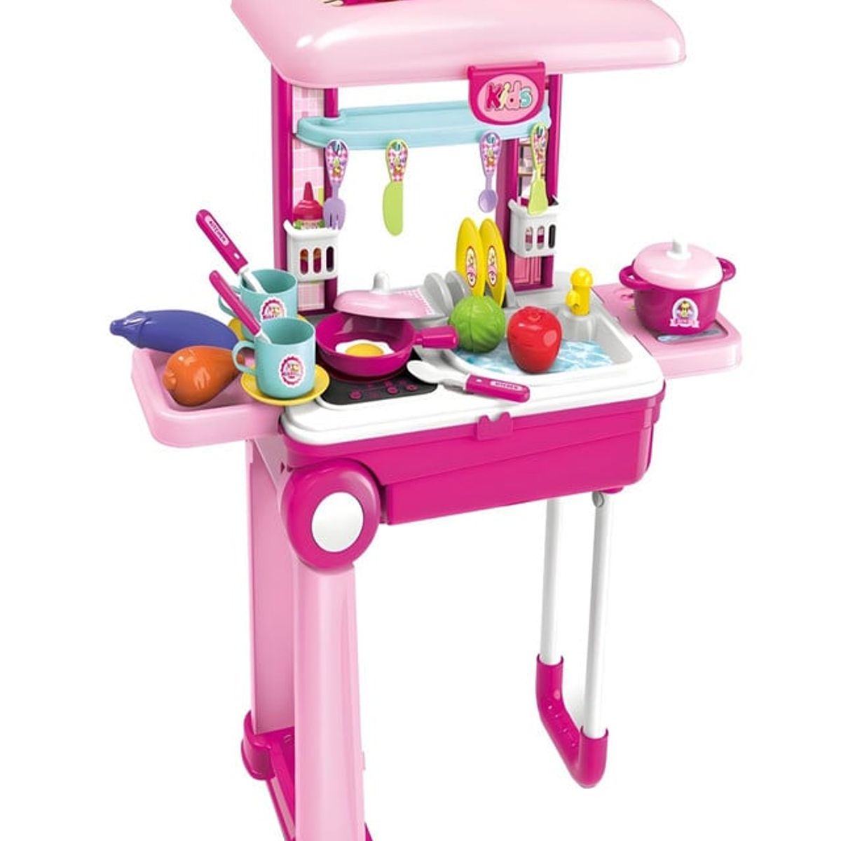 GENERICO - MALETA DE COCINA CON RUEDAS INFANTIL NIÑA