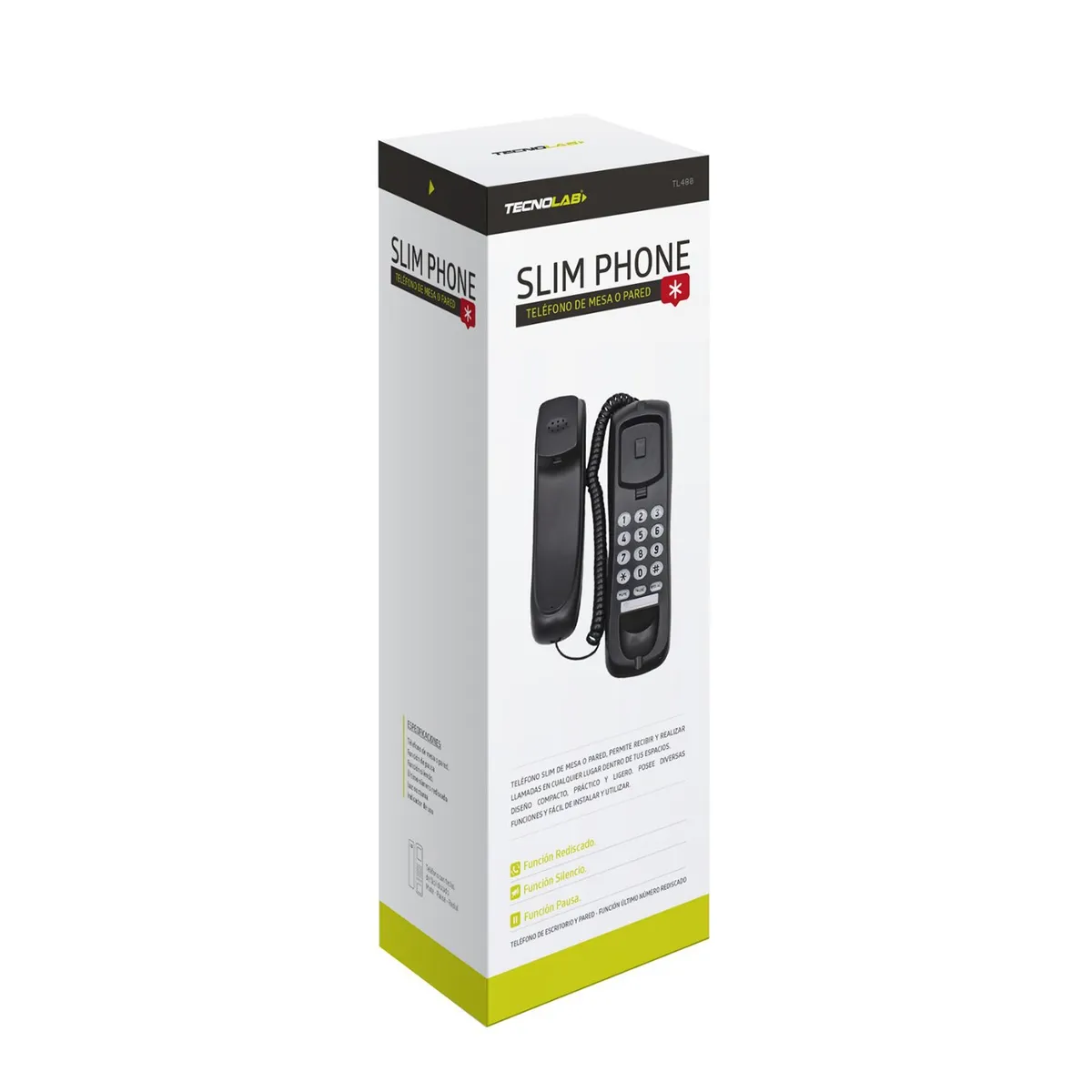 TECNOLAB - Teléfono Fijo Para Pared O Sobremesa Blanco - SC