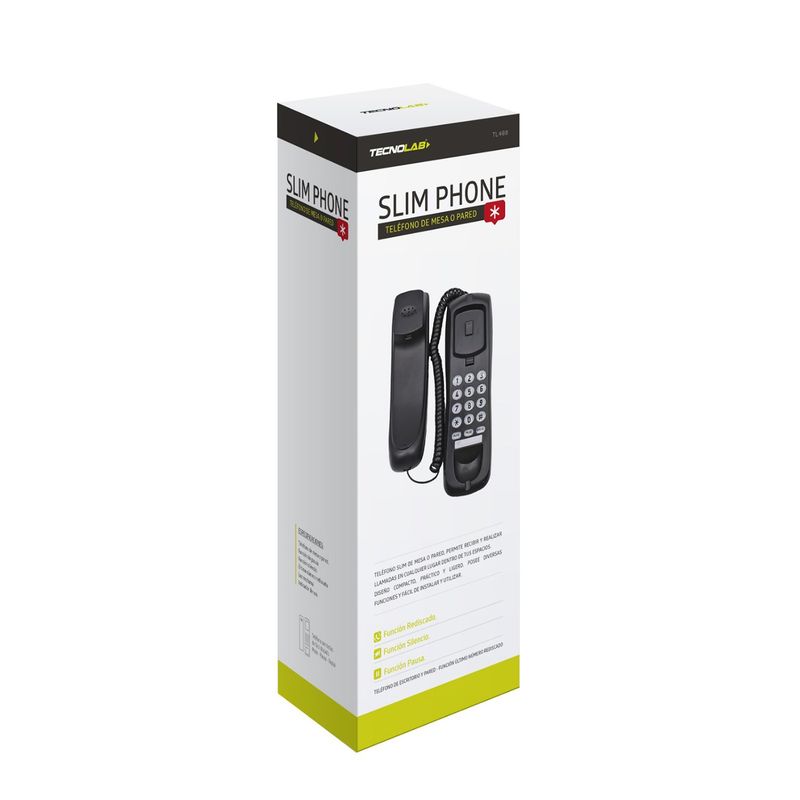 TECNOLAB - Teléfono Fijo Para Pared O Sobremesa Blanco - SC