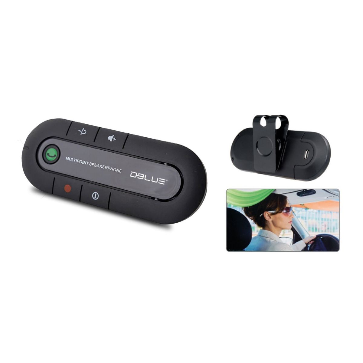 DBLUE - Manos Libres Bluetooth Portátil Con Parlante Para Auto - SC