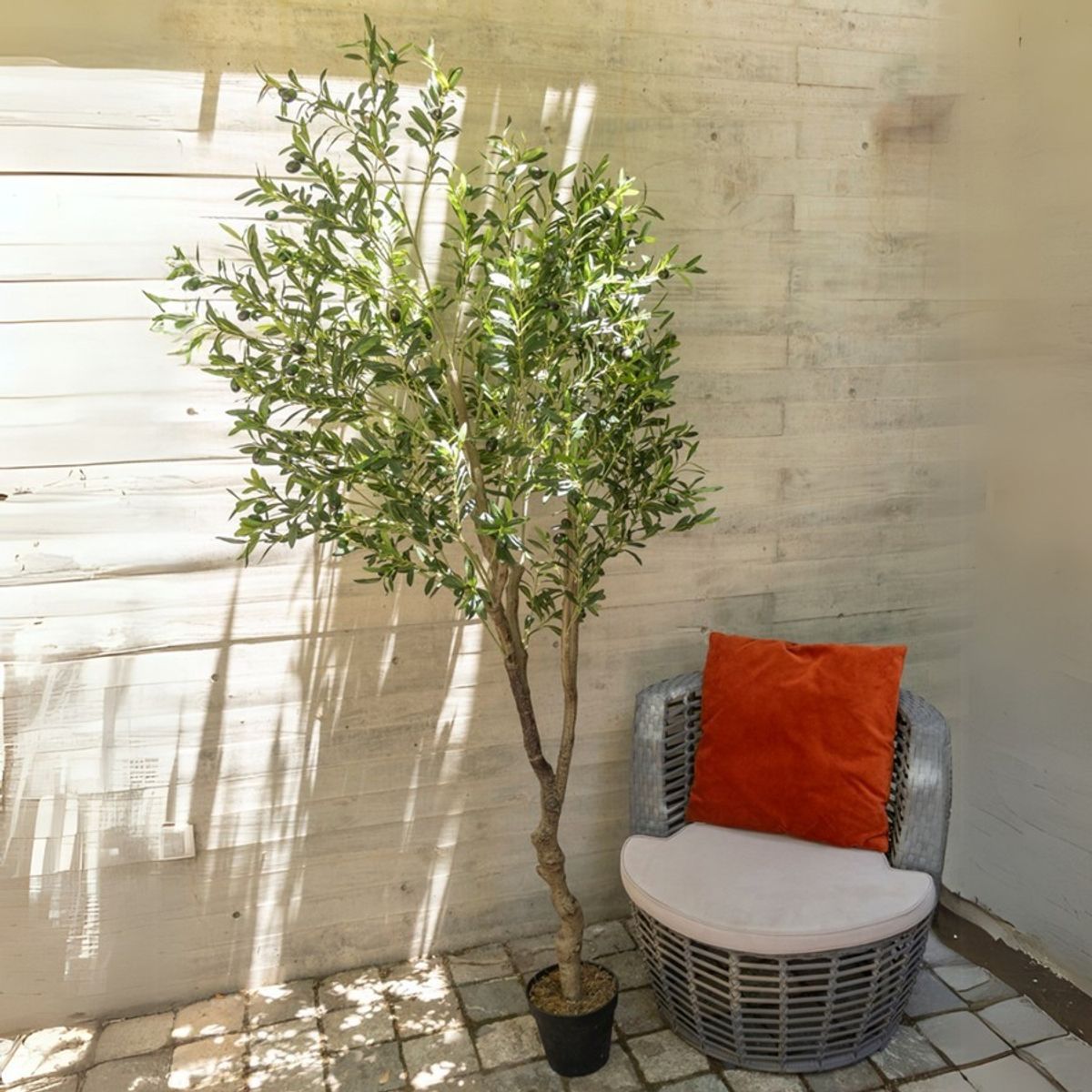 VADELL - Árbol Artificial de Olivo de 210 cm con protección UV