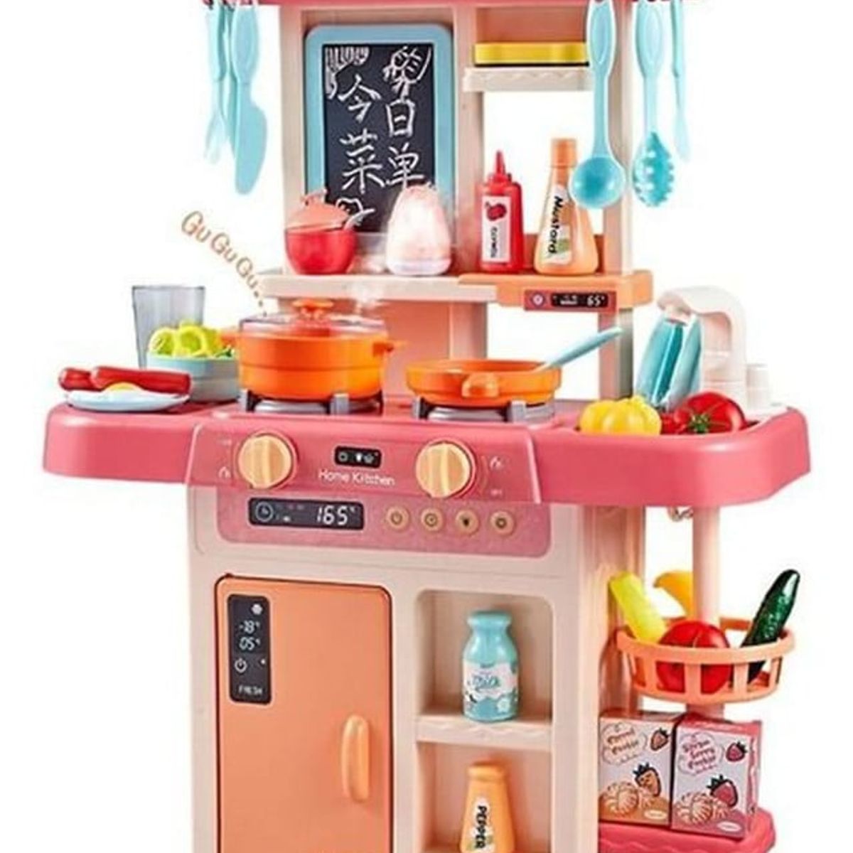GENERICO - Juguete Set Cocina con Luz Sonido Rosado Infantil 63Cm