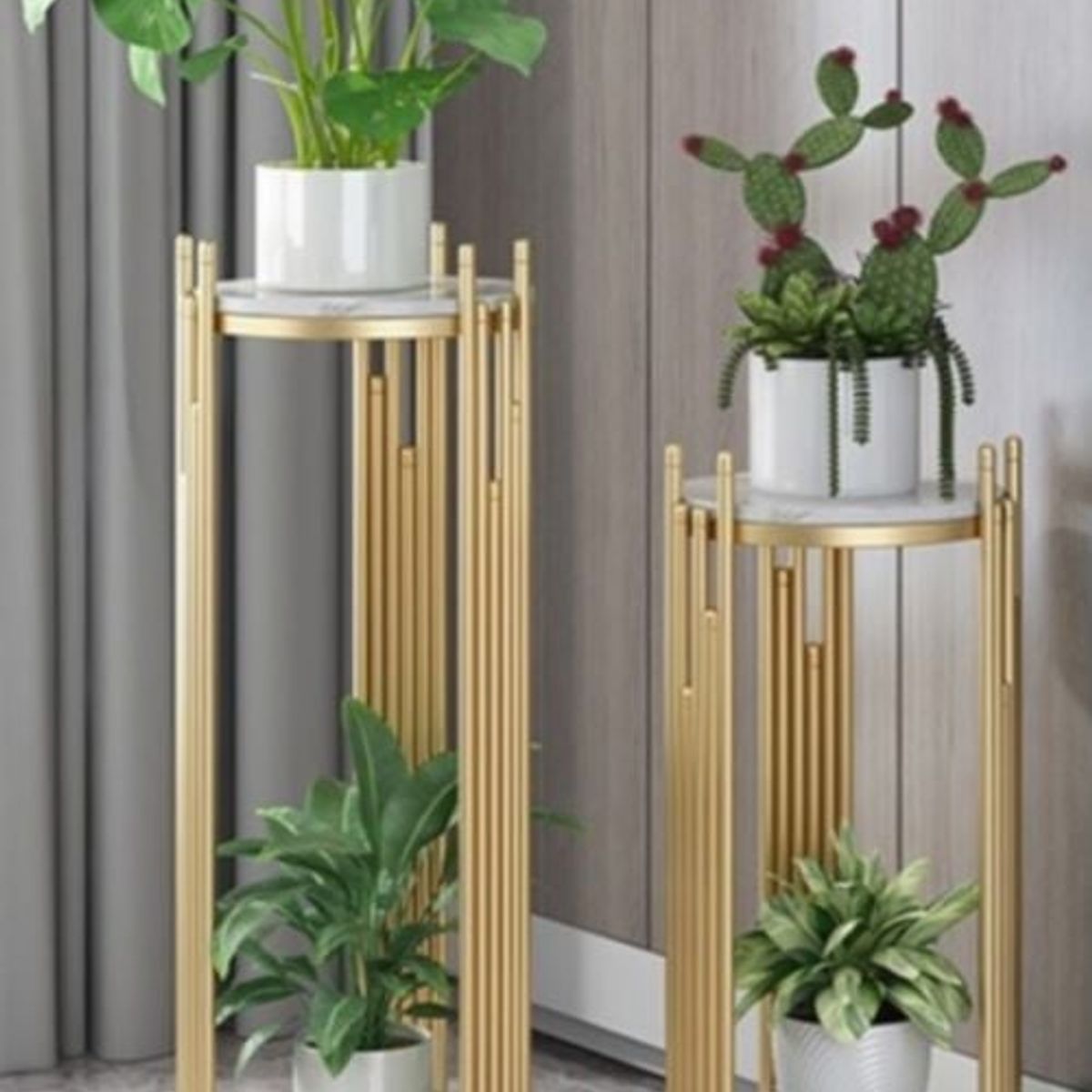 GENERICO - Set Porta Macetero Soporte Macetas Estante Metal Elegante