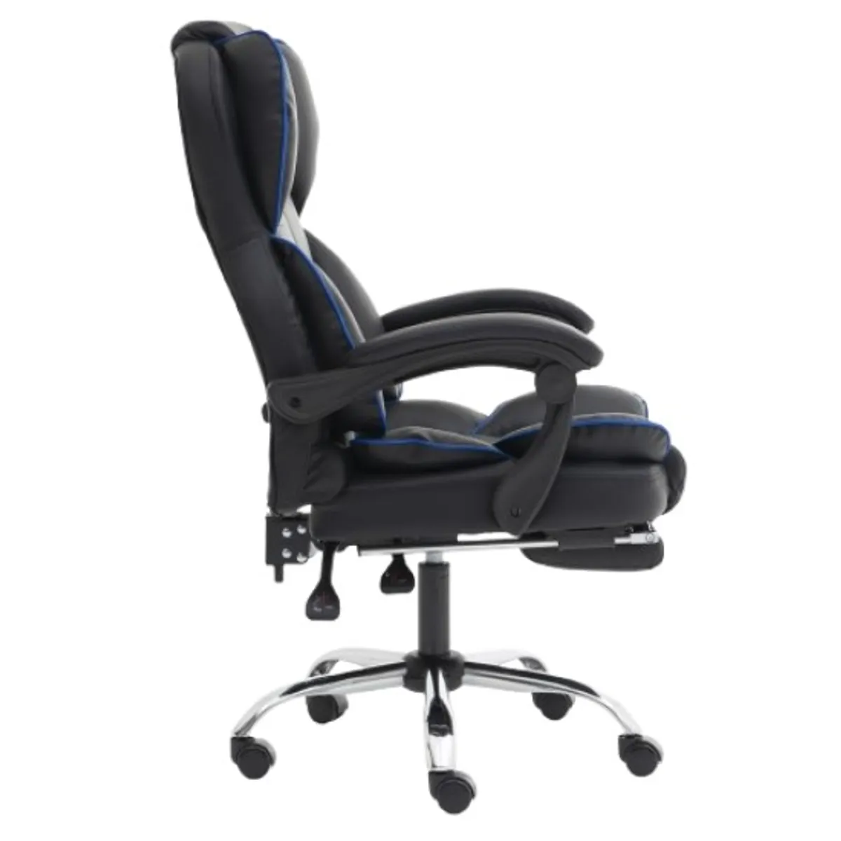 SMARTY XPERIENCE - Silla de Oficina Reclinable con Reposa Pies y Base Metálica Negra