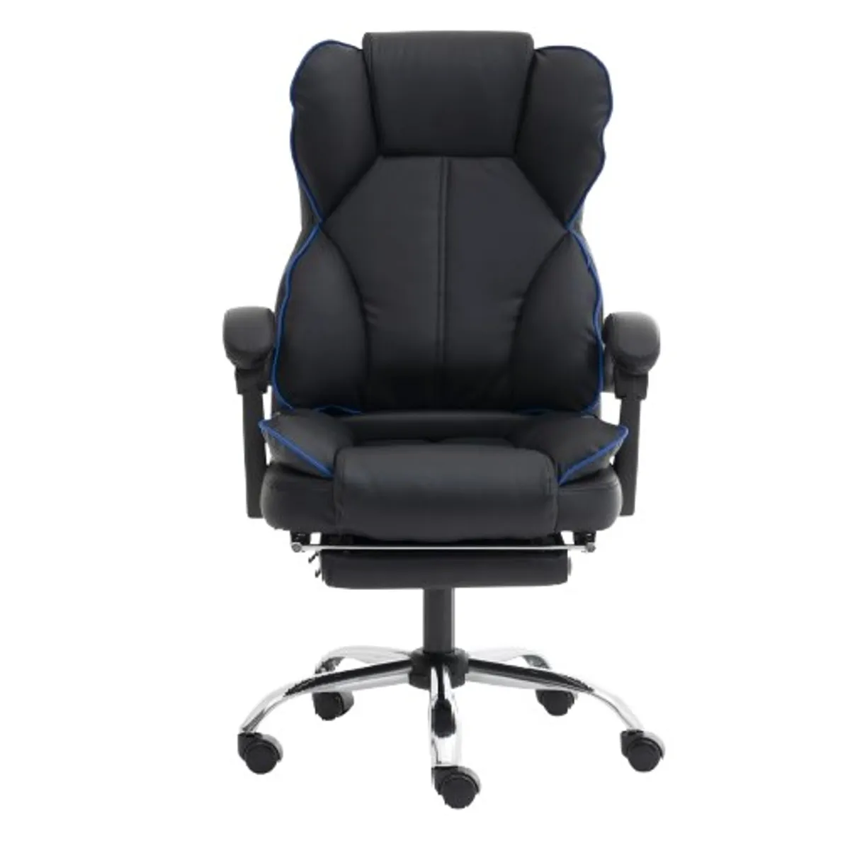 SMARTY XPERIENCE - Silla de Oficina Reclinable con Reposa Pies y Base Metálica Negra