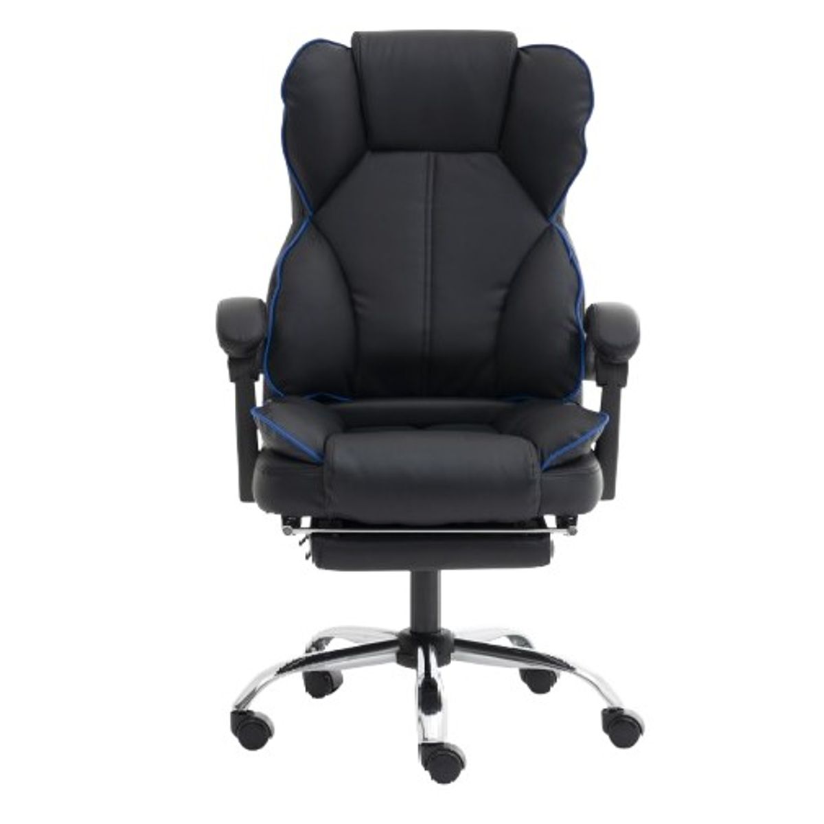 SMARTY XPERIENCE - Silla de Oficina Reclinable con Reposa Pies y Base Metálica Negra