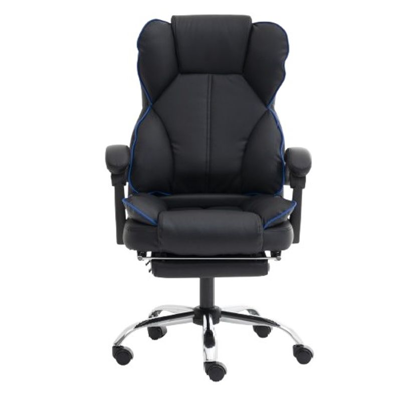 SMARTY - Silla de Oficina Reclinable con Reposa Pies y Base Metálica Negra