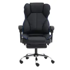 SMARTY - Silla de Oficina Reclinable con Reposa Pies y Base Metálica Negra