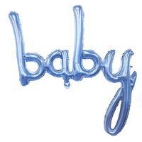 GLOBO METALICO BABY SHOWER CELESTE X1 UNI